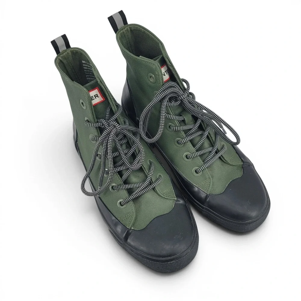 Hunter x Target Green Duck Boots Womens 8.5 Waterproof Gorpcore Rain Utility